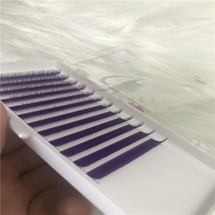 Wholesale colored ellipse flat eyelash extensions 